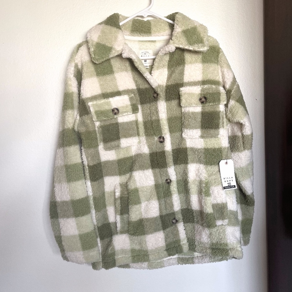 Billabong Oversized Button-up Teddy Bear Jacket